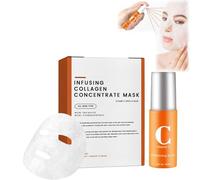 Velouria Collagen Mask, Velouria Collagen Mask Kit Mask + Spray,Película facial de colágeno soluble,Velouria Infusing Collagen Mask,Suaviza las líneas de expresión (1Set)