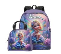 velquessa Elfo Mochilas escolares y Bolsa termica personalizado Imprime nombre de logo personalizada mochila infantil 3-4-5-6-7-8 años para niño y niña colegio primaria adolescentes mochila instituto
