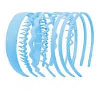 VELSCRUN 7 diademas diferentes para mujer, color azul brillante, ondulado, rizado, antideslizante, de plástico, con peine de dientes, accesorios para el cabello, regalos para mujeres
