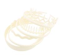 VELSCRUN 7 diademas diferentes para mujer, color blanco crema, bandas para el cabello ondulado, rizado, antideslizantes, de plástico, con peine de dientes, accesorios para el cabello, regalos para