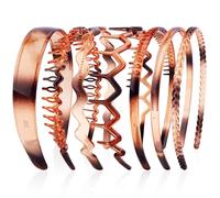 VELSCRUN 7 diademas diferentes para mujer, color marrón ámbar, bandas para el cabello ondulado, rizado, antideslizantes, de plástico, con peine de dientes, accesorios para el cabello, regalos para