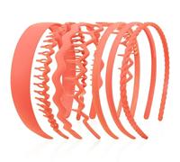 VELSCRUN 7 diademas diferentes para mujer, color naranja, ondulado, rizado, antideslizante, de plástico, con peine de dientes, accesorios para el cabello, regalos para mujeres