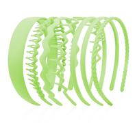 VELSCRUN 7 diademas diferentes para mujer, color verde brillante, ondulado, rizado, antideslizante, de plástico, con peine de dientes, accesorios para el cabello, regalos para mujeres