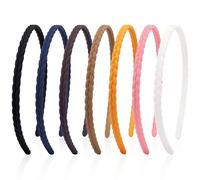VELSCRUN 7 diademas diferentes para mujer, coloridas bandas para el cabello para mujer, ondulado, rizado, antideslizante, bandas de plástico con peine de dientes, diadema para lavar la cara,