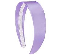VELSCRUN Diadema morada para mujeres y niñas, 1.6 pulgadas de ancho, diademas de satén para mujer, bandas para el cabello sólido simple, bandas de pelo para vacaciones, cosplay, Halloween, accesorios