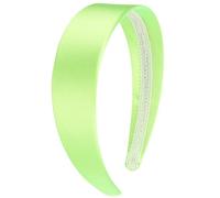 VELSCRUN Diadema verde para mujeres y niñas, 1.6 pulgadas de ancho, diademas de satén para mujer, bandas para el cabello sólido simple, bandas de pelo para vacaciones, cosplay, Halloween, accesorios