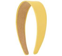 VELSCRUN Diademas amarillas para mujeres y niñas, 1.6 pulgadas, sedosas, de satén, para Halloween, para mujer, para vacaciones, diadema fina, sólida, simple, cosplay, accesorios para el cabello para