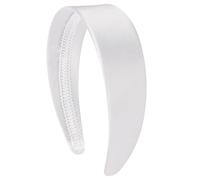 VELSCRUN Diademas blancas para mujeres y niñas, 1.6 pulgadas de ancho, diademas de satén para mujer, bandas para el cabello sólido y simple, bandas para el pelo para vacaciones, cosplay, Halloween,