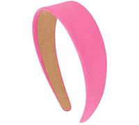 VELSCRUN Diademas color rosa melocotón para mujeres y niñas, 1.6 pulgadas, sedosas, de satén, para Halloween, para mujer, diadema fina, sólida, simple, cosplay, accesorios para el cabello para madres