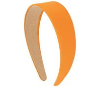 VELSCRUN Diademas naranjas de 1.6 pulgadas para mujeres y niñas, de satén sedoso, para Halloween, para mujer, para vacaciones, diadema fina, sólida, simple, cosplay, accesorios para el cabello para