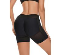 Velssut Bragas acolchadas para levantamiento de glúteos para mujer, con control de abdomen, almohadillas falsas, Negro (almohadilla cuadrada), S