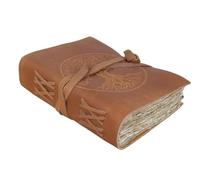 Veluca Diario vintage de piel auténtica, hecho a mano, Árbol de la vida | Cuaderno encuadernado en cuero | Papel de aspecto antiguo | Dibujo y bocetos de papel vintage | Sin forro | 240 páginas