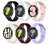 VELULYX Correa silicona para Galaxy Watch 7/FE/6/5/4 40mm 44mm, 20mm correa deportiva para Galaxy Watch 6 Classic/Galaxy Watch 4 Classic/Watch 5 Pro/Watch 3 41mm/Active 2/Active 40MM/Galaxy Watch 42mm