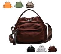 Veluna Shoulder Bag, Veluna Crossbody Shoulder Bag, Lightweight Large Capacity Solid Color Zipper Purse for Women (E)