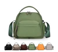 Veluna Shoulder Bag, Veluna Crossbody Shoulder Bag, Solid Zipper Handbag (Green)