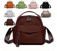 Veluna Shoulder Bag, veluna Shoulder Bag for Women, Women's Large Nylon Crossbody Bag with Smooth Zippers & Compartments, for Daily Use & Travel (Brown)