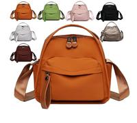 Veluna Shoulder Bag, veluna Shoulder Bag for Women, Women's Large Nylon Crossbody Bag with Smooth Zippers & Compartments, for Daily Use & Travel (Orange)