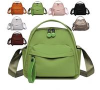 Veluna Shoulder Bag, veluna Shoulder Bag for Women, Women's Large Nylon Crossbody Bag with Smooth Zippers & Compartments, for Daily Use & Travel (Green)