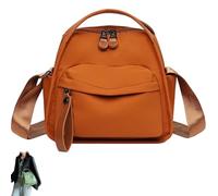 Veluna Shoulder Bag, Veluna Soft Top Handle Handbag Bag, Women's Lightweight Large Capacity Solid Color Zipper Purse (Orange)
