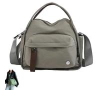 Veluna Shoulder Bag, Veluna Soft Top Handle Handbag Bag, Women's Lightweight Large Capacity Solid Color Zipper Purse (Gray)