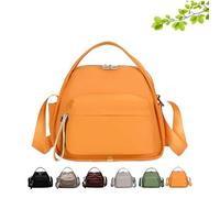 Veluna Shoulder Bag, Women's Elegant Solid Color Shoulder Bag, Fashion Compact Lightweight Solid Color Zipper Handbag (Orange)