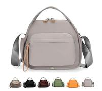 Veluna Shoulder Bag, Women's Elegant Solid Color Shoulder Bag Fashionable Zipper Crossbody Bags, Casual Nylon Handbag, Lightweight Large Capacity (1 Pcs*Gray)