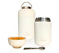 Veluna Termo Comida Bebe - 600ml Termo Papilla Bebe, Recipiente para Comida Caliente, Papillero, Fiambrera Termica color blanco