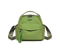 Velunas Shoulder Bag, Outdoor Shoulders Bags for Women 2025, Casual Nylon Front Pocket Handbag,Women Large Capacity Lightweight Solid Zipper Nylon Shoulder Handbag (Green,26 * 22 * 13cm)