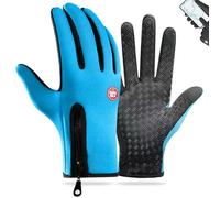Velura Winter Gloves, Thermal Touch Screen Windproof Gloves, All-Day Warmth, Windproof Waterproof (Blue,L)