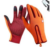 Velura Winter Gloves, Thermal Touch Screen Windproof Gloves, All-Day Warmth, Windproof Waterproof (Orange,L)