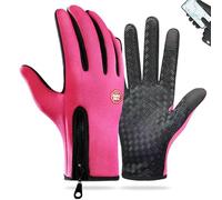 Velura Winter Gloves, Thermal Touch Screen Windproof Gloves, All-Day Warmth, Windproof Waterproof (Pink,L)