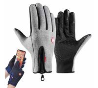 Velura Winter Gloves,Thermal Touch Screen Windproof & Waterproof Gloves,Cycling Mittens Touchscreen,Outdoor Non-Slip Glove,All-Day Warmth,Winter Sports Glove For Driving Hiking(Gray,L)