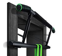 Veluris Barra de dominadas para puerta Barra de dominadas resistente (hasta 200 kg) Barra fija para puerta sin montaje 20 cm más alto en el marco también para flexiones y flexiones (redondeada)
