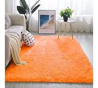 Velvet Area RugSoft - Alfombra moderna para sala de estar, dormitorio, guardería y habitación de los niños, color naranja, 80 x 200 cm, elegante decoración del hogar, antideslizante, fácil de limpiar