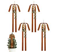 Velvet Bows for Christmas Tree - Christmas Tree Bows | Velvet de árbol de Navidad | Velvêt Bôws Chriistmas Treê con Campanas | 4 Piezas Decoraciones de Festivos para Garland Mantel