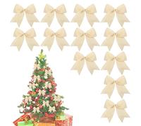 Velvet Bows for Christmas Tree - Velvet Christmas Bows | Vintage Ribbon Bow Decorations | 6-Inch Retro Decorations| 12 Pieces Tree Bow for Packaging Box Diy Crafts Holiday