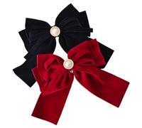 Velvet Bows For Women, 2pcs Clip de la proa de terciopelo 6.3 pulgadas de cinta de terciopelo suave para cabello, estilo de pelo de de estilo francés para niñas