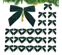 Velvet Bows - Velvet Christmas Bows | Christmas Wreath Garland Velvêt Bow Set of 24 | Holiday Wreath Bow Ornament for Garland Tree Indoor Outdoor Holiday Wrapping Decor | Small Velvêt Christmâs Bôws