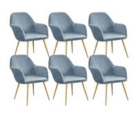 Velvet Chair Cover with Armrest, 1 pieza elástica de comedor para la habitación, Bar, Living Room (Blue Gray, 6 piezas)