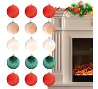 Velvet Christmas Ball Ornaments - Velvet Ornaments for Christmas Tree | Tree Decor Christmâs Ornâments | 15 Ball Ornament Home Decor Christmâs Trees Ornament Decorations