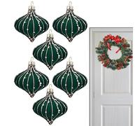 Velvet Christmas Balls, Set of 6 Christmas Ball Pendant, Flocked Christmas Ornament Decor, Glitter Holiday Wreath Ball Decor for Christmas Tree Set of 6 Velvet Christmas Balls