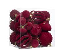 Velvet Christmas Baubles - 36 Pack Premium Shatterproof Flocked Decorations For Tree, Wreath & Fireplace | Luxurious Soft Touch Velvet Ornaments For Holiday & Wedding Parties