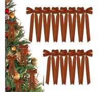 Velvet Christmas Bow Set - 12 Pieces Holiday, Set of 12 Velvet Christmas Bows for Tree and Wreath | Festive Holiday Decorations for Home, Front Door, Office, Mantel, Staircase, Wall, Garden, Backyard