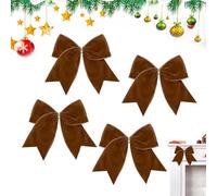 Velvet Christmas Bows - 4-Piece Holiday Décor Set, Velvet Bow Ornaments Wreaths |, Doors, Walls, Stairs, Fireplace, Fence, and Home Office Decorations, Party, Wedding, and Festive Celebration