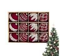 Velvet Christmas Ornaments Balls - Classic Decorative Bauble Set, Plush Finish Spheres, Shatterproof Hanging Décor With Strings | Premium Holiday Decoration For Tree, Office, Bedroom, Shop, Event