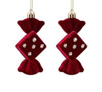 Velvet Christmas Ornaments, Party Tree Pendant For Family, 2 Pieces Seasonal Christmas Decoration, Indoor Outdoor Holiday Party Gathering Living Room Home Office Fireplace