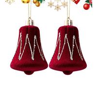 Velvet Christmas Ornaments, Party Tree Pendant For Family, 2 Pieces Seasonal Christmas Decoration, Indoor Outdoor Holiday Party Gathering Living Room Home Office Fireplace
