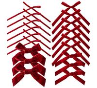 Velvet Christmas Tree Bows - Rustic Holiday Ribbon Set, Festive Decorative Ornaments for Seasonal Charm, Soft Velvet Texture with Secure Tie Design, Christmas Ribbon Decor for Home Indoor Display