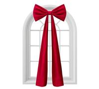 Velvet Christmas Tree Topper Bow 50cm Red with Long Ribbon Tails