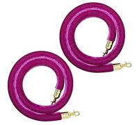 Velvet Crowd Control Stanchion Rope for Mall/School/Airports/Bank/Cinema,2 PCs Purple Queue Line Barrier - 5/6/8/10/11/13/15/16 Foot Long(500cm/16.4ft)